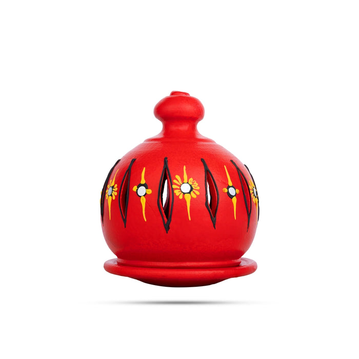 Plate Dhoom Agal - 5.5 Inches | Decorative Terracotta Clay Dhoom / Plate Dome For Pooja Decor