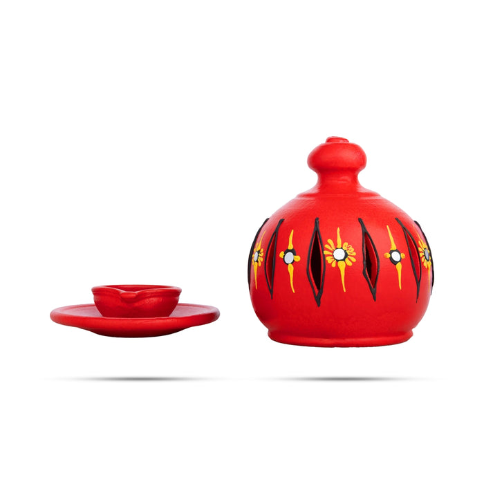 Plate Dhoom Agal - 5.5 Inches | Decorative Terracotta Clay Dhoom / Plate Dome For Pooja Decor