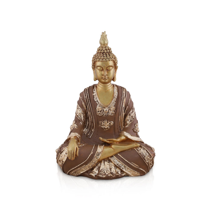 Buddha Sitting Statue - 10 x 7 Inches | Resin Idol/ Buddha Murti For Home Decor