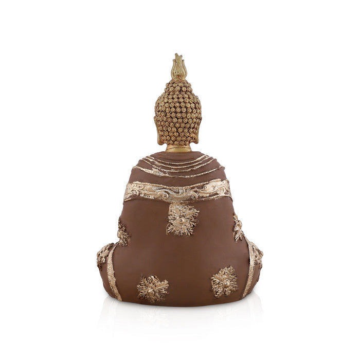 Buddha Sitting Statue - 10 x 7 Inches | Resin Idol/ Buddha Murti For Home Decor
