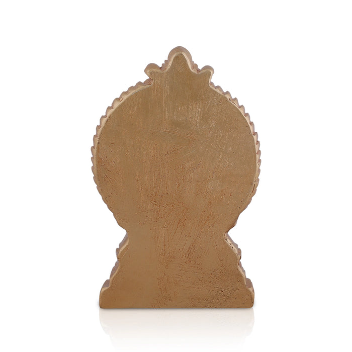 Ayyappan Sitting On Base Murti - 9 x 5.25 Inches | Gold Polish Resin Idol/ Iyyapan Statue For Pooja