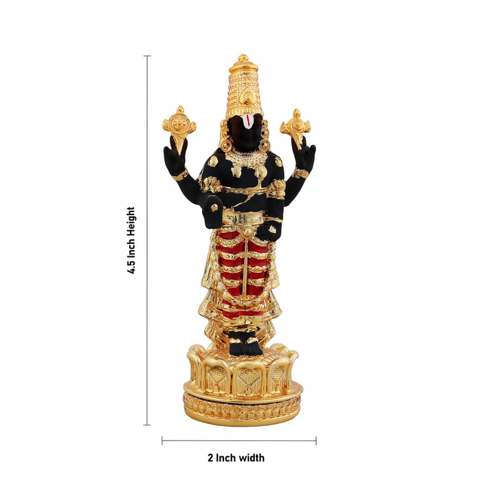 Balaji Standing On Base Murti - 4.5 x 2 Inches | Resin Idol/ Lord Perumal Statue For Pooja