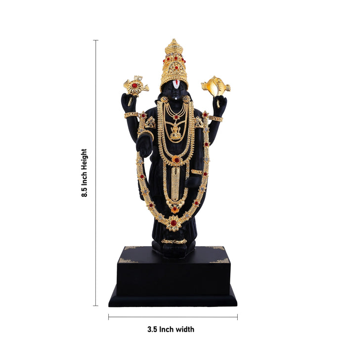 Balaji Murti - 8.5 x 3.5 Inches | Resin Idol/ Tirupati Balaji Statue for Home & Pooja Decor