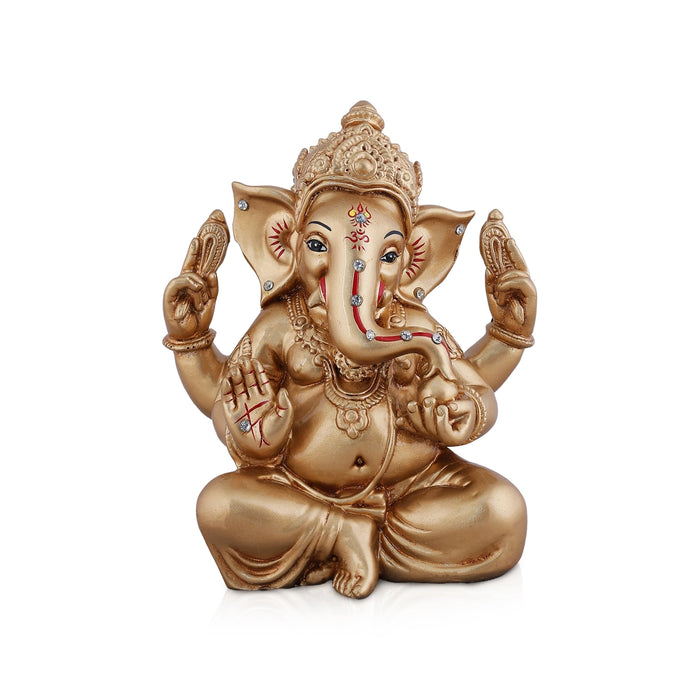 Ganesha Sitting Murti - 6.75 x 5.5 Inches | Fibre Idol/ Vinayagar Statue For Pooja Decor