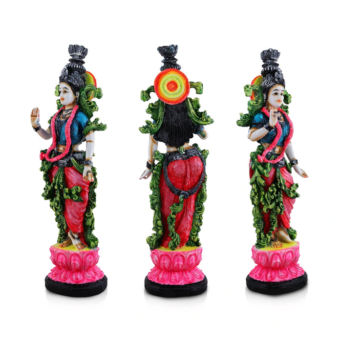 Radha Krishna Standing On Base Murti - 15 x 5 Inches | Resin Idol/ Radhakrishnar Statue For Decoration