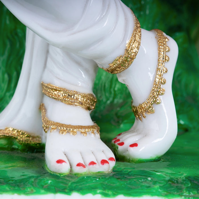 Cow Krishna Murti Standing On Base - 26 x 20 Inches | Resin Statue/ Cow Krishna Idol for Pooja