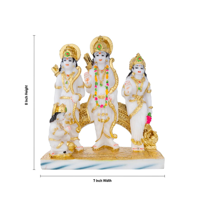 Ram Darbar Murti - 8 x 7 Inches | Resin Statue/ Ram Darbar Idol for Pooja