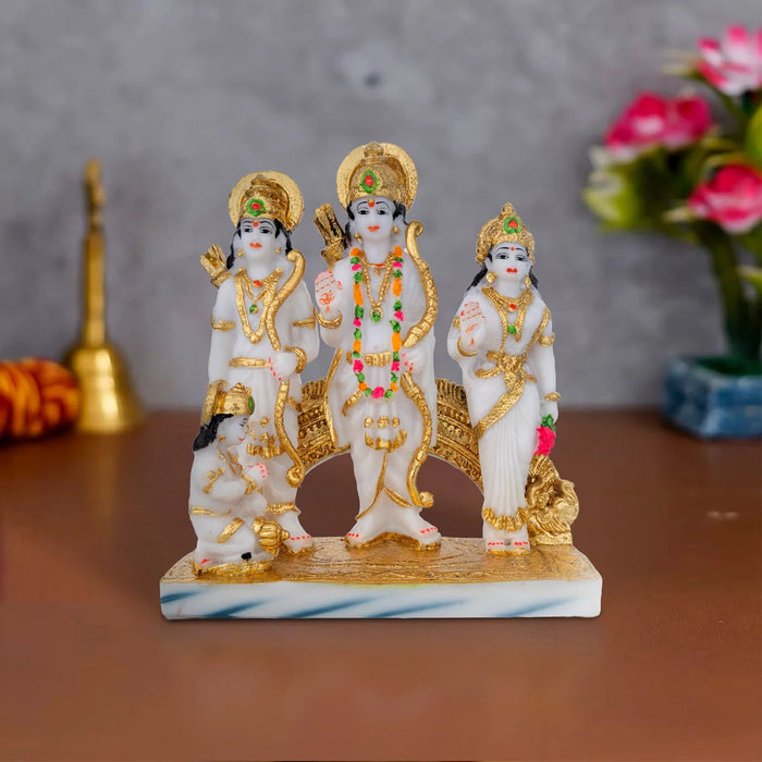 Ram Darbar Murti - 8 x 7 Inches | Resin Statue/ Ram Darbar Idol for Pooja