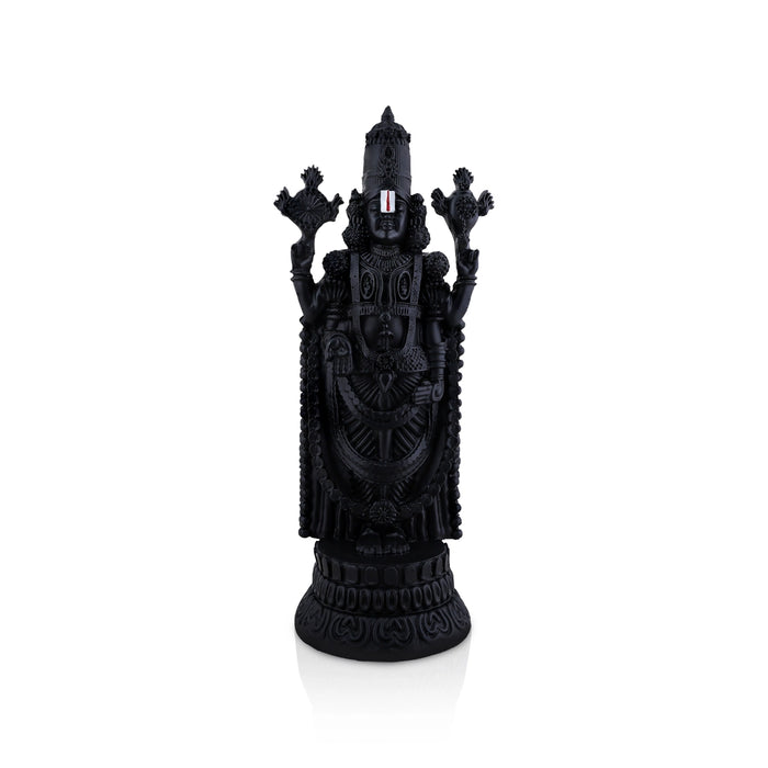 Balaji Standing On Base Murti - 11.5 x 5 Inches | Black Balaji Standing Statue/ Tirupati Balaji Idol for Pooja
