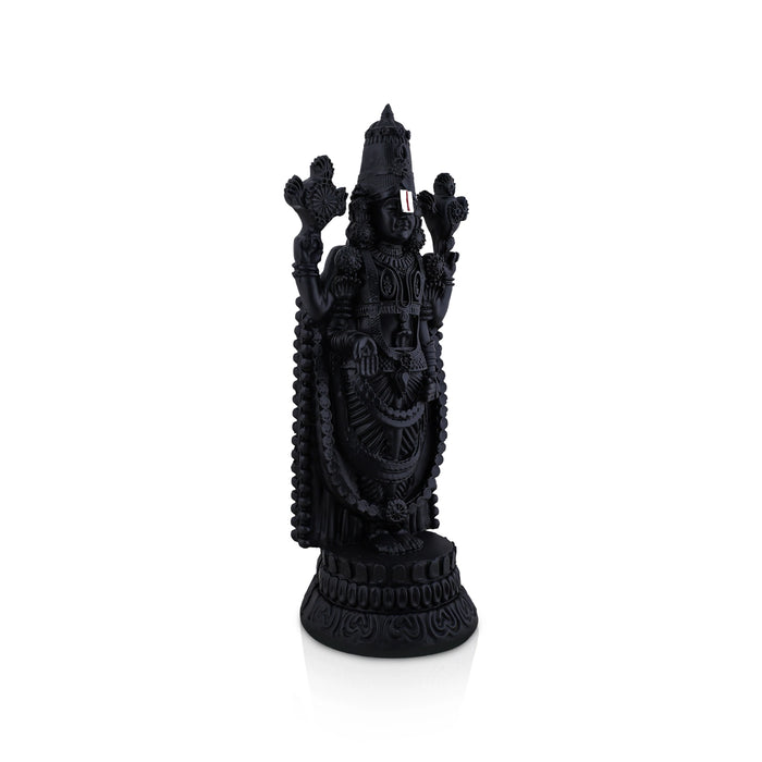 Balaji Standing On Base Murti - 11.5 x 5 Inches | Black Balaji Standing Statue/ Tirupati Balaji Idol for Pooja