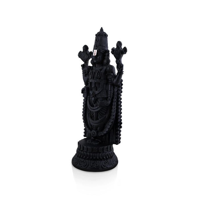 Balaji Standing On Base Murti - 11.5 x 5 Inches | Black Balaji Standing Statue/ Tirupati Balaji Idol for Pooja