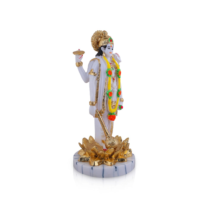 Vishnu Standing On Kamal Base Murti - 12 x 5.5 Inches | Fibre Idol/ Lord Vishnu Statue For Pooja