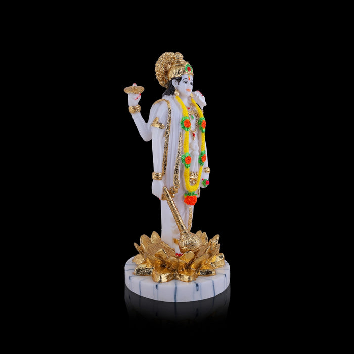Vishnu Standing On Kamal Base Murti - 12 x 5.5 Inches | Fibre Idol/ Lord Vishnu Statue For Pooja