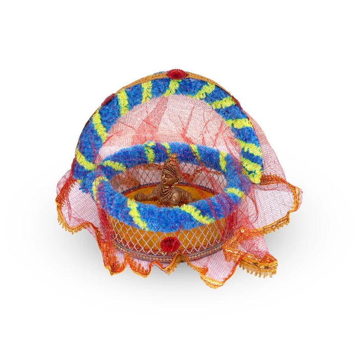 Laddu Gopal Basket With Handle - 8.5 x 8 Inches | Kanha Ji Ki Tokri/ Carry Basket for Little Krishna