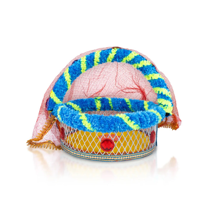 Laddu Gopal Basket With Handle - 8.5 x 8 Inches | Kanha Ji Ki Tokri/ Carry Basket for Little Krishna