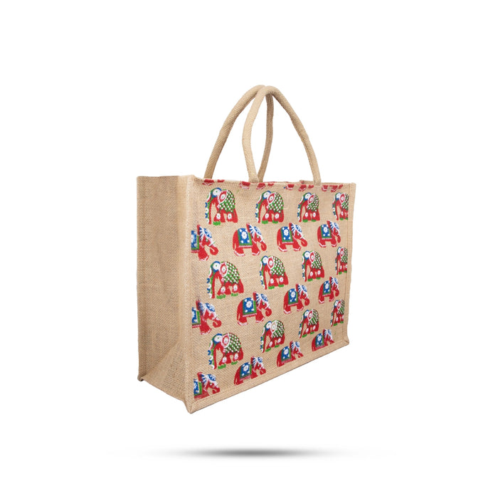 Jute Shopping Bag with Zip - 13 x 16 Inches | Jute Bag/ Handbag/ Tote Bag for Women/ Assorted Colour