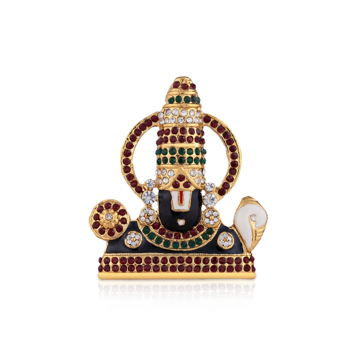 Balaji Murti - 2.5 x 2 Inches | Black Stone Statue/ Venkateswara Swamy Idol for Car