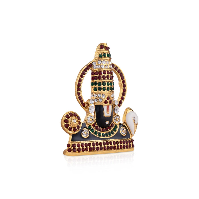 Balaji Murti - 2.5 x 2 Inches | Black Stone Statue/ Venkateswara Swamy Idol for Car