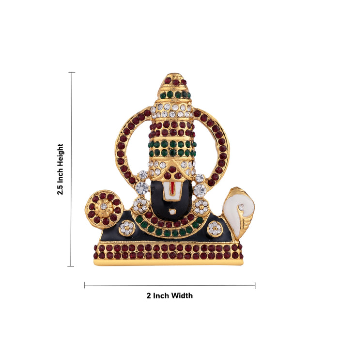 Balaji Murti - 2.5 x 2 Inches | Black Stone Statue/ Venkateswara Swamy Idol for Car