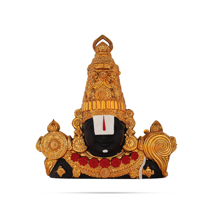 Balaji Murti Head Wall Hanging - 13 X 12.5 Inches | Gold Wall Hanger/ Plastic Wall Decoration For Home