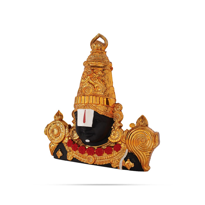 Balaji Murti Head Wall Hanging - 13 X 12.5 Inches | Gold Wall Hanger/ Plastic Wall Decoration For Home