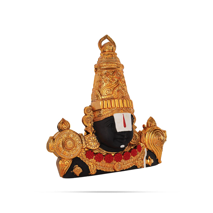 Balaji Murti Head Wall Hanging - 13 X 12.5 Inches | Gold Wall Hanger/ Plastic Wall Decoration For Home
