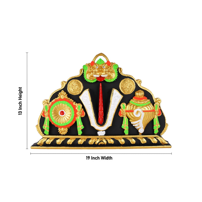 Shankh Chakra Namam Design Wall Hanging - 13 X 19 Inches | Wall Hanger/ Plastic Wall Decoration For Home Decor