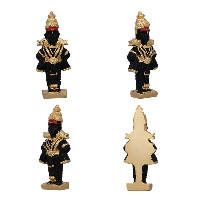 Panduranga Rukmini Pair - 3 x 1 Inches | Ceramic Sculpture/ Standing Rukmini Panduranga Murti for Pooja