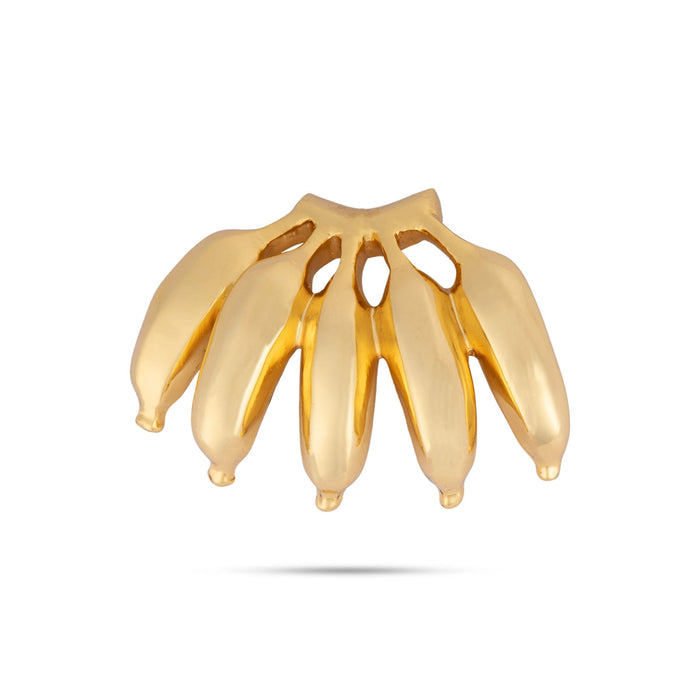 Artificial Banana - 3 x 4 Inches | Metal & Gold Polish Artificial Fruit for Home Decor