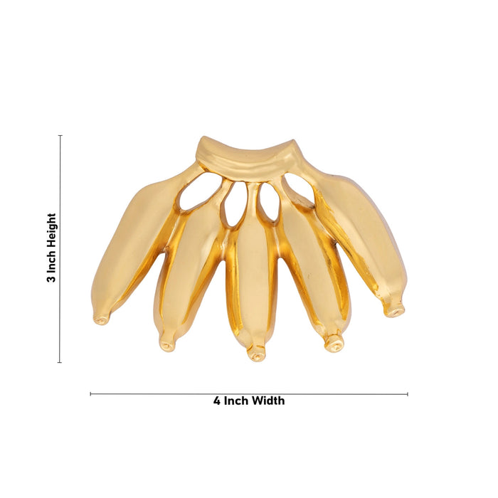 Artificial Banana - 3 x 4 Inches | Metal & Gold Polish Artificial Fruit for Home Decor