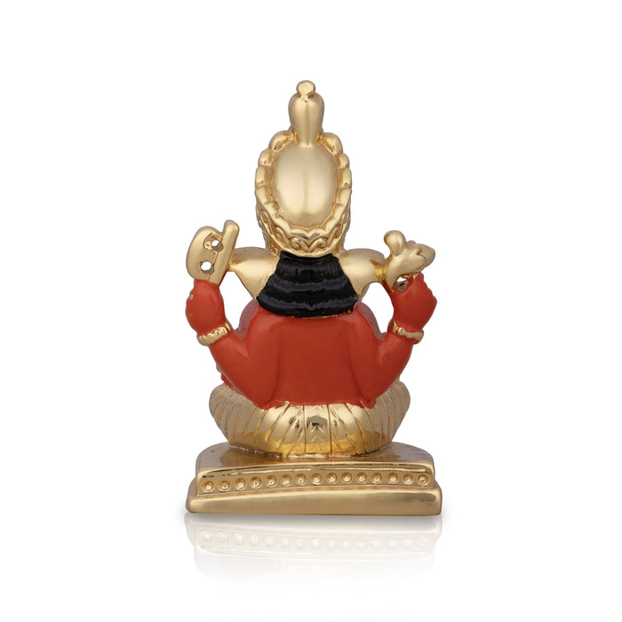 Ganesh Murti - 3 x 2 Inches | Sitting Ganpati Murti/ Ceramic Sculpture for Pooja