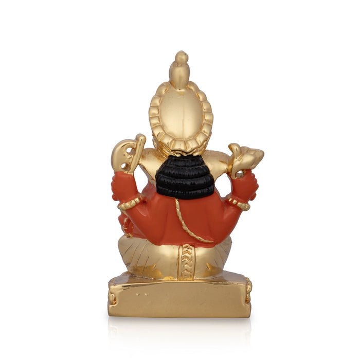 Ganesh Murti - 3 x 2 Inches | Sitting Ganpati Murti/ Ceramic Sculpture for Pooja