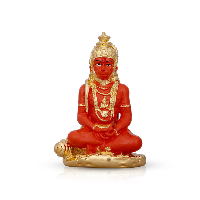 Anjaneya Statue - 5 x 3 Inches | Ceramic Sculpture/ Hanuman Statue for Pooja