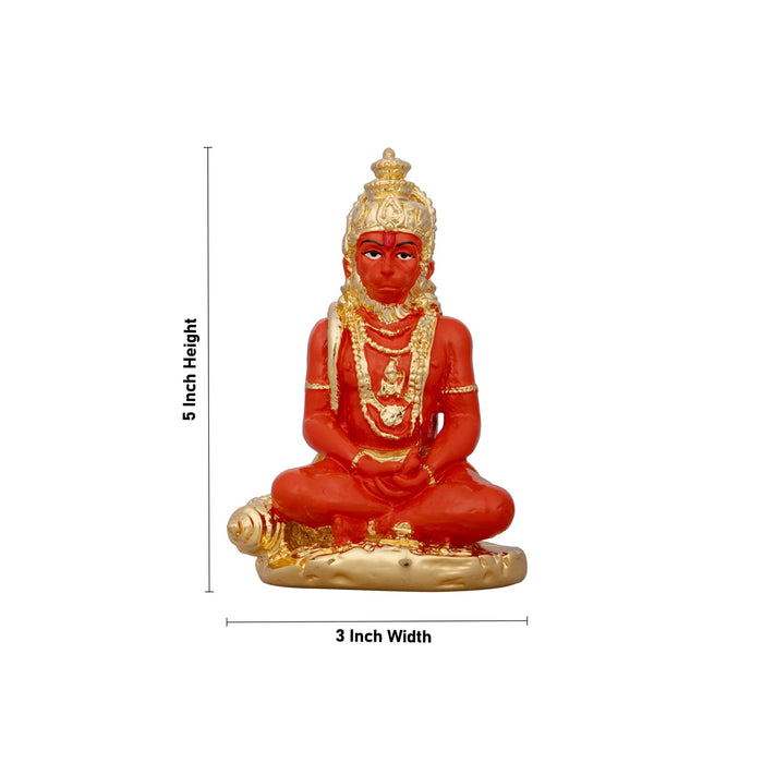 Anjaneya Statue - 5 x 3 Inches | Ceramic Sculpture/ Hanuman Statue for Pooja