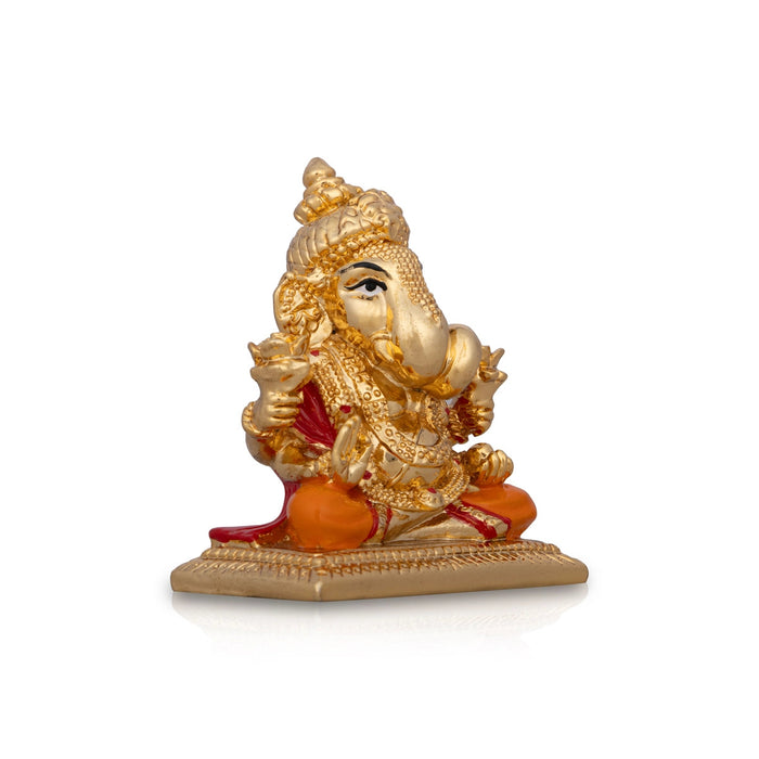 Ganesh Murti - 3 x 2.5 Inches | Ceramic Sculpture/ Ganpati Murti/ Vinayaka Statue for Pooja