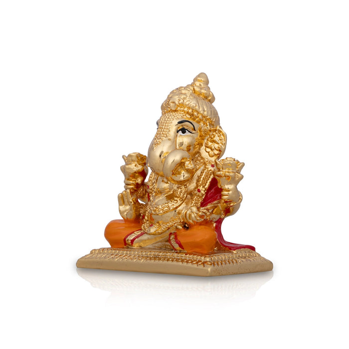 Ganesh Murti - 3 x 2.5 Inches | Ceramic Sculpture/ Ganpati Murti/ Vinayaka Statue for Pooja