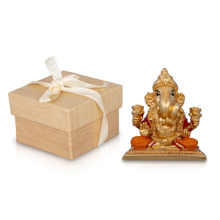 Ganesh Murti - 3 x 2.5 Inches | Ceramic Sculpture/ Ganpati Murti/ Vinayaka Statue for Pooja