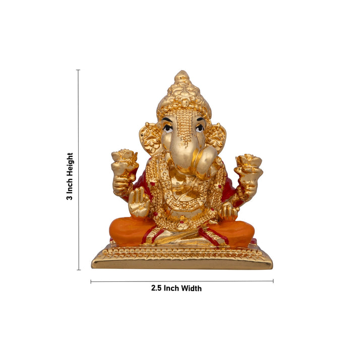Ganesh Murti - 3 x 2.5 Inches | Ceramic Sculpture/ Ganpati Murti/ Vinayaka Statue for Pooja
