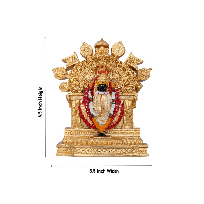 Kolhapur Mahalaxmi Murti - 4.5 x 3.5 Inches | Ceramic Sculpture/ Mahalakshmi Murti for Pooja
