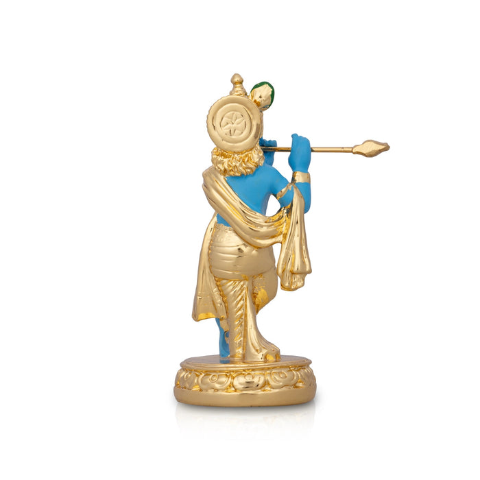 Flute Krishnan Statue - 4.5 x 1.5 Inches | Ceramic Sculpture/ Krishna Flute Statue for Pooja
