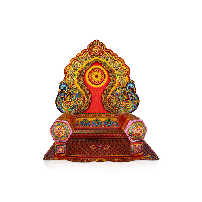 Ganpati Makhar Set - 39 Inches | Eco Friendly Sinhasan/ Pooja Aasan/ Simhasan/ Ganesh Makhar Decoration