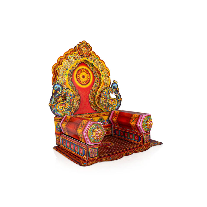 Ganpati Makhar Set - 39 Inches | Eco Friendly Sinhasan/ Pooja Aasan/ Simhasan/ Ganesh Makhar Decoration