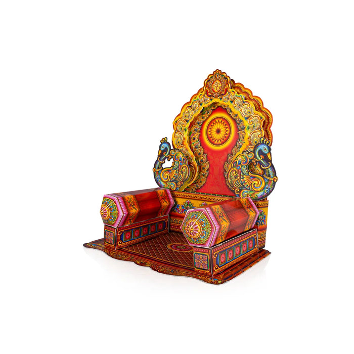 Ganpati Makhar Set - 39 Inches | Eco Friendly Sinhasan/ Pooja Aasan/ Simhasan/ Ganesh Makhar Decoration