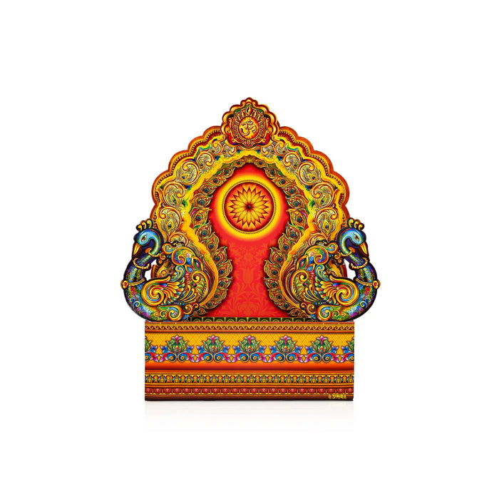Ganpati Makhar Set - 39 Inches | Eco Friendly Sinhasan/ Pooja Aasan/ Simhasan/ Ganesh Makhar Decoration