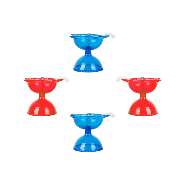 3D Reflection Diya Set - 1.5 x 2 Inches | 4 Pcs/ Plastic Lamp/ 3D Diyas/ Decorative Diya/ Floating Diya for Home