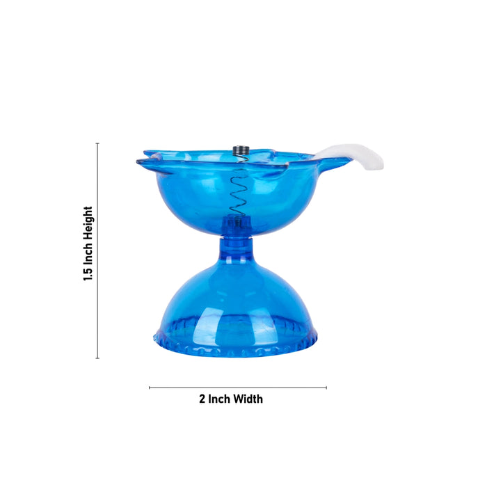 3D Reflection Diya Set - 1.5 x 2 Inches | 4 Pcs/ Plastic Lamp/ 3D Diyas/ Decorative Diya/ Floating Diya for Home