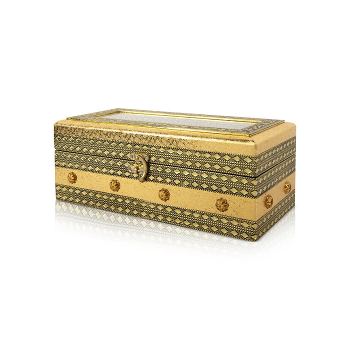 Bangle Box - 4 x 11 Inches | Bangle Storage Box/ Chudi Box/ Gold Polish Designing Bangle Organizer Box for Women