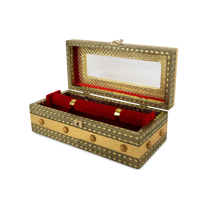 Bangle Box - 4 x 11 Inches | Bangle Storage Box/ Chudi Box/ Gold Polish Designing Bangle Organizer Box for Women