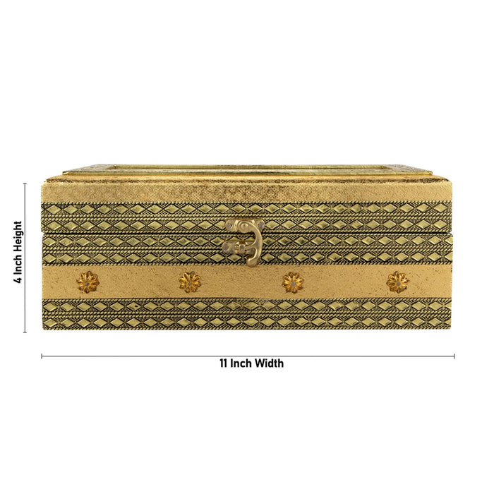 Bangle Box - 4 x 11 Inches | Bangle Storage Box/ Chudi Box/ Gold Polish Designing Bangle Organizer Box for Women