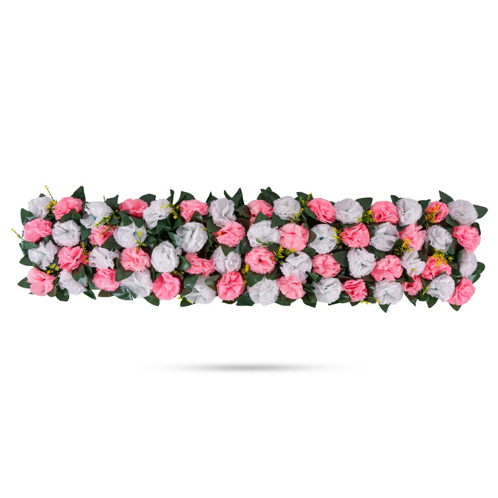 Artificial Flower Wall Panel - 56 x 12 Inches | Carnation Flower Door Hanging/ Artificial Flower Panel for Home
